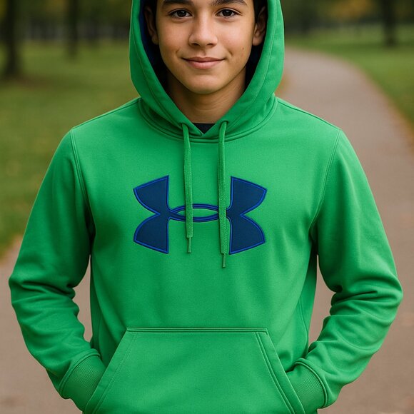 Under Armour Youth XS Green Hoodie - Picture 1 of 11